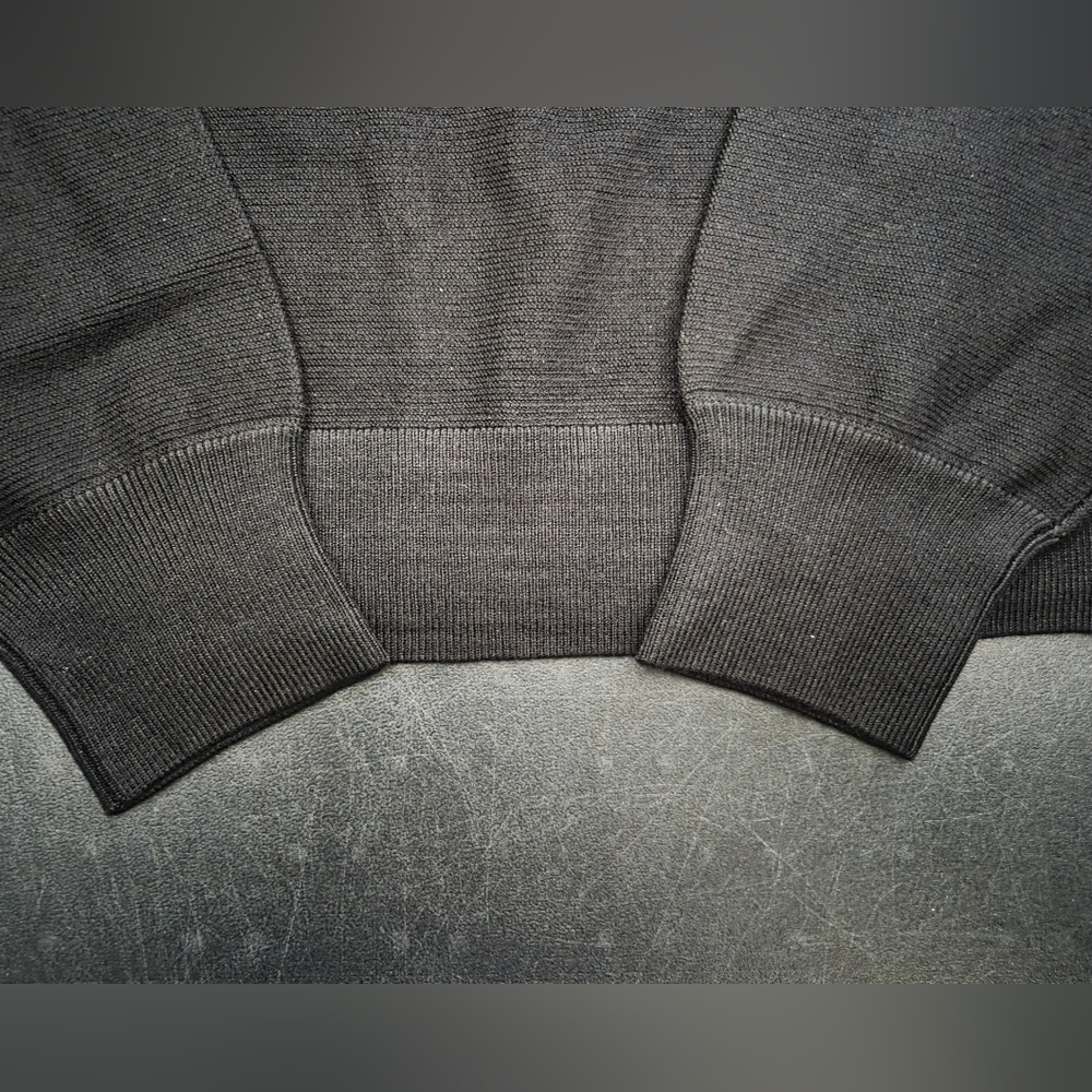 NWT - Adrianna Papell Black Crew Neck Sweater with Lace Up Detail - Size XL - Picture 7 of 12